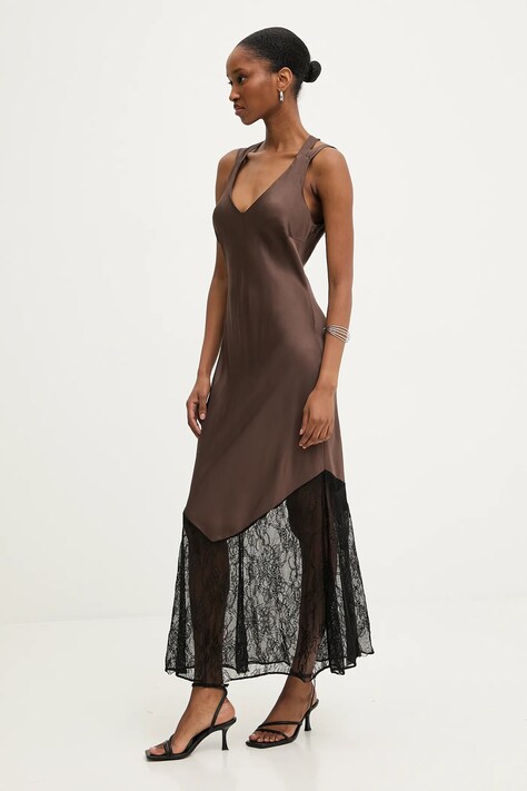 Answear.LAB rochie culoarea negru, maxi, evazati