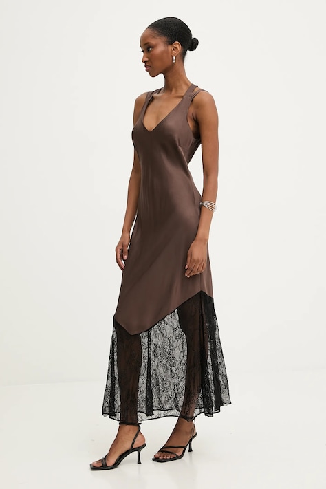 Answear.LAB rochie culoarea negru, maxi, evazati