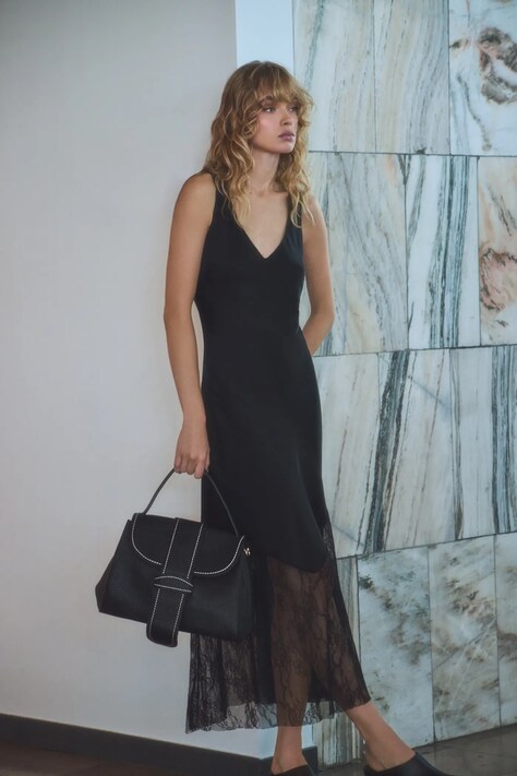 Answear.LAB rochie culoarea negru, maxi, drept