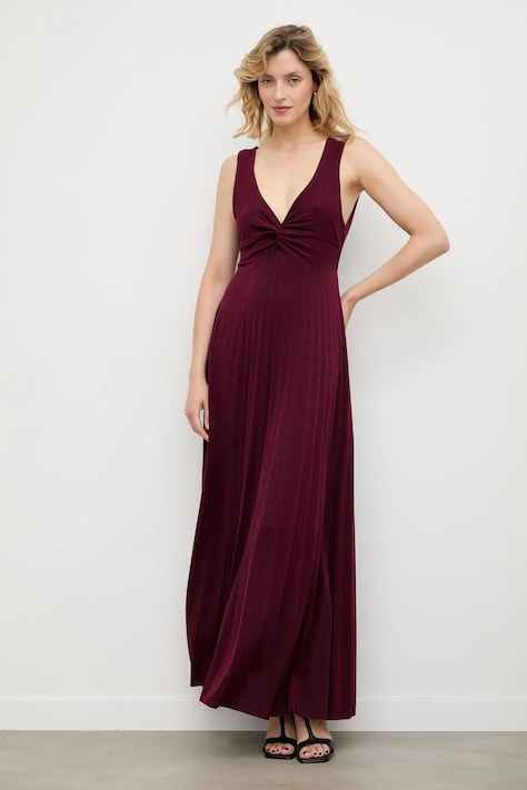 Answear.LAB rochie culoarea bordo, maxi, evazati
