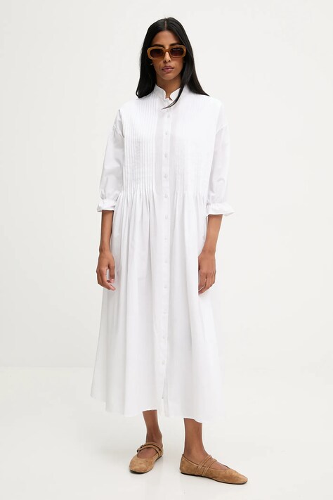 Answear.LAB rochie culoarea alb, midi, evazati