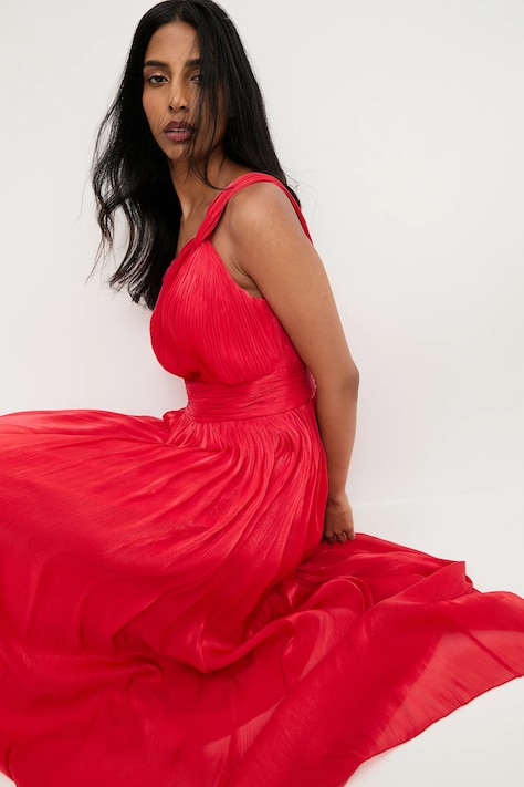 Answear.LAB rochie culoarea rosu, maxi, evazati