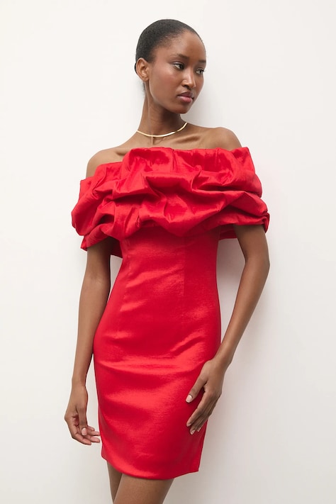 Answear.LAB sukienka kolor czerwony mini dopasowana