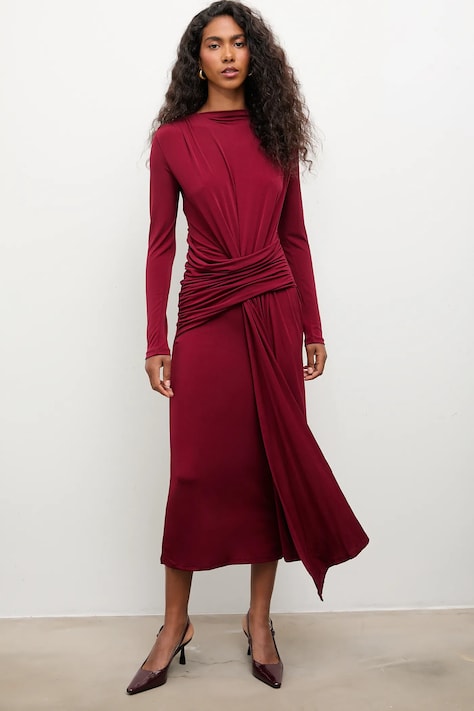 Answear.LAB rochie culoarea bordo, maxi, mulata