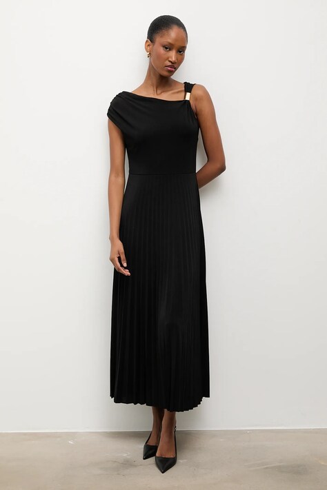 Answear.LAB rochie culoarea negru, midi, evazati