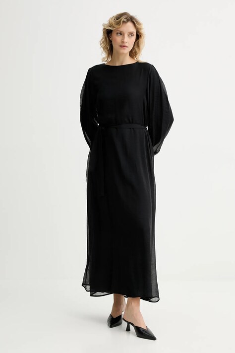 Answear.LAB sukienka kolor czarny maxi oversize