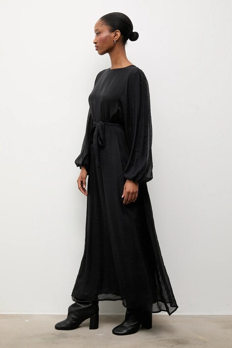 Answear.LAB sukienka kolor czarny maxi oversize