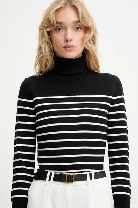 Answear.LAB sweter z kaszmirem damski kolor czarny lekki z golfem