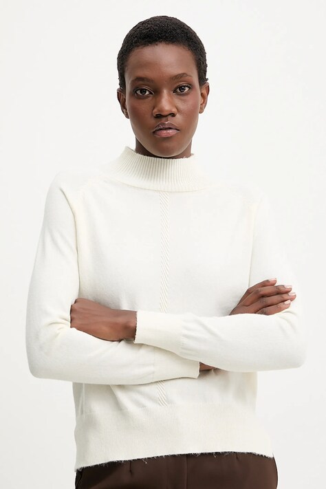 Answear.LAB sweter z kaszmirem damski kolor beżowy lekki z golfem