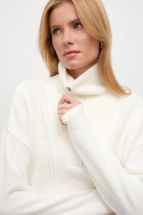 Answear.LAB sweter z kaszmirem kolor beżowy z golfem