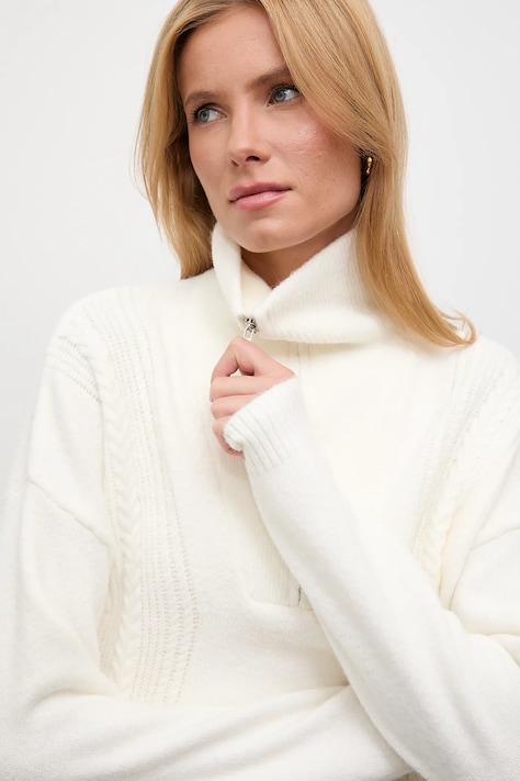 Answear.LAB sweter z kaszmirem kolor beżowy z golfem