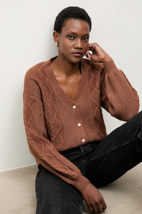 Кардиган с кашемиром Answear.LAB цвет коричневый