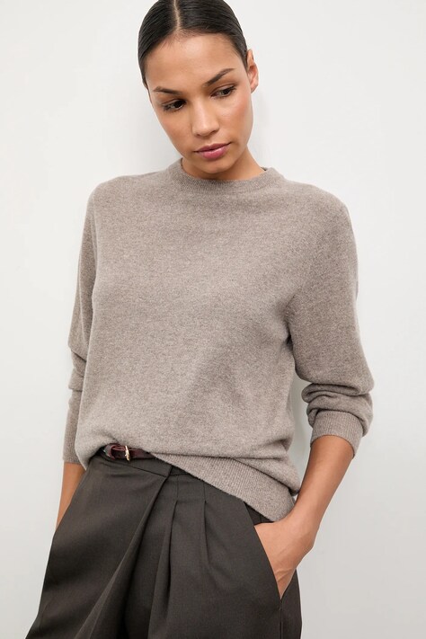 Answear.LAB sweter wełniany damski kolor brązowy lekki