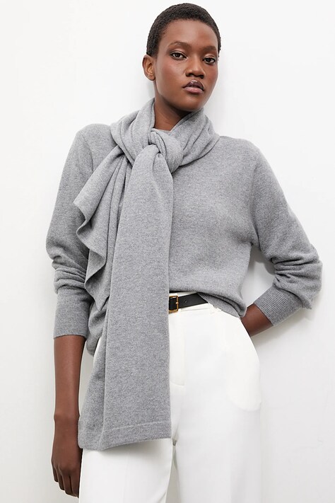Answear.LAB sweter wełniany damski kolor szary lekki