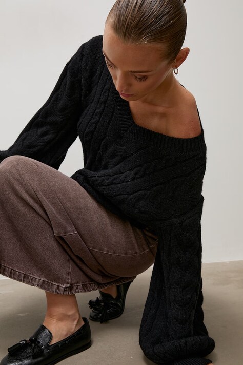 Answear.LAB sweter damski z wełną czarny