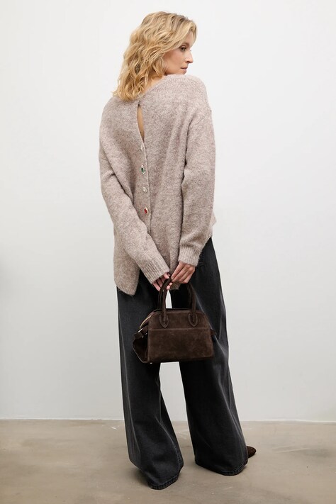 Answear.LAB sweter z wełną damski kolor beżowy