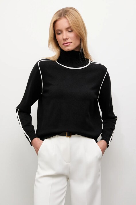 Answear.LAB sweter z wełną damski kolor czarny