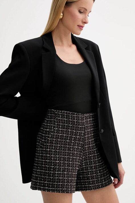 Answear.LAB szorty damskie kolor brązowy wzorzyste high waist