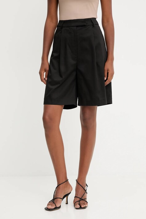 Answear.LAB szorty damskie kolor czarny gładkie high waist
