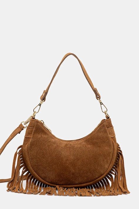 Τσάντα σουέτ Answear.LAB χρώμα: καφέ