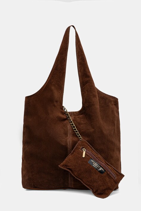 Answear.LAB torebka zamszowa kolor brązowy