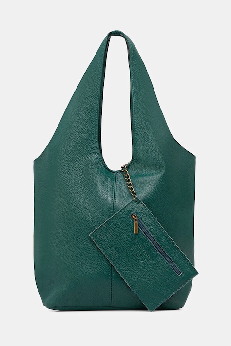 Kožená kabelka Answear.LAB zelená barva