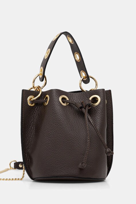 Answear.LAB torebka skórzana kolor brązowy