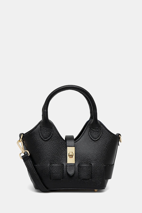 Kožená kabelka Answear.LAB čierna farba