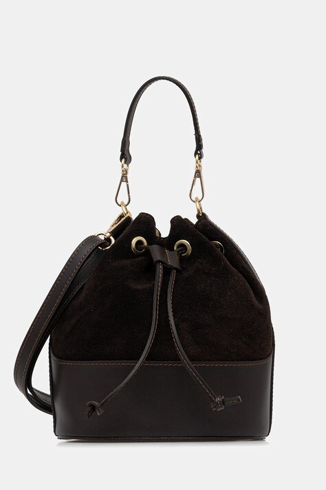 Answear.LAB torebka skórzana kolor brązowy