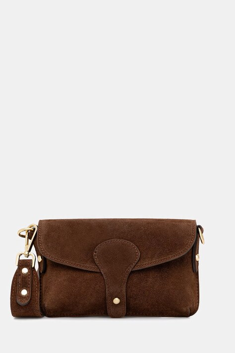 Answear.LAB torebka crossbody damska zamszowa brązowa