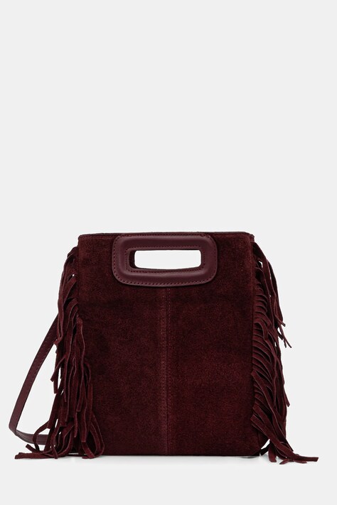 Answear.LAB torebka zamszowa kolor bordowy