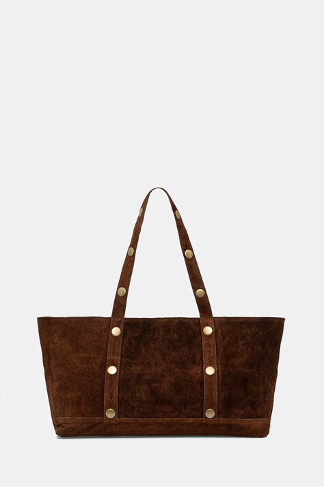 Answear.LAB torebka zamszowa kolor brązowy