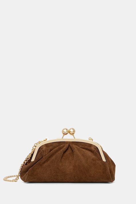 Answear.LAB kopertówka zamszowa kolor brązowy