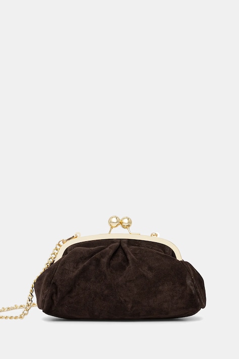 Answear.LAB kopertówka zamszowa kolor brązowy