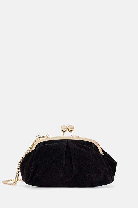 Answear.LAB geantă de mână din piele întoarsă culoarea negru