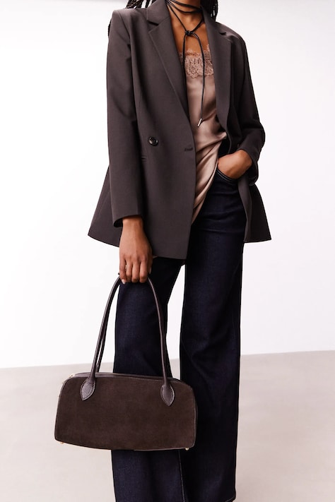 Answear.LAB borsa in pelle scamosciata colore marrone