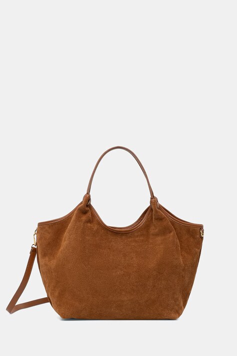 Answear.LAB torebka shopper damska zamszowa brązowa