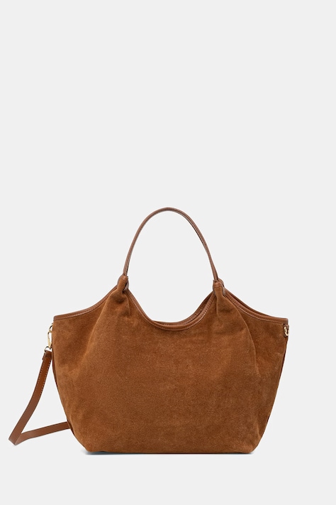 Answear.LAB torebka shopper damska zamszowa brązowa