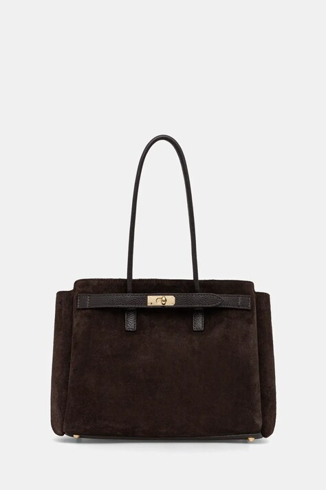 Answear.LAB torebka zamszowa kolor brązowy