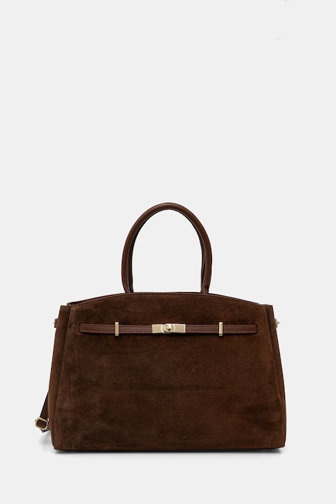 Answear.LAB torebka zamszowa kolor brązowy