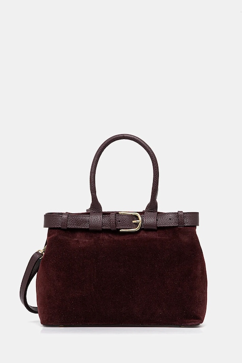 Answear.LAB torebka zamszowa kolor bordowy
