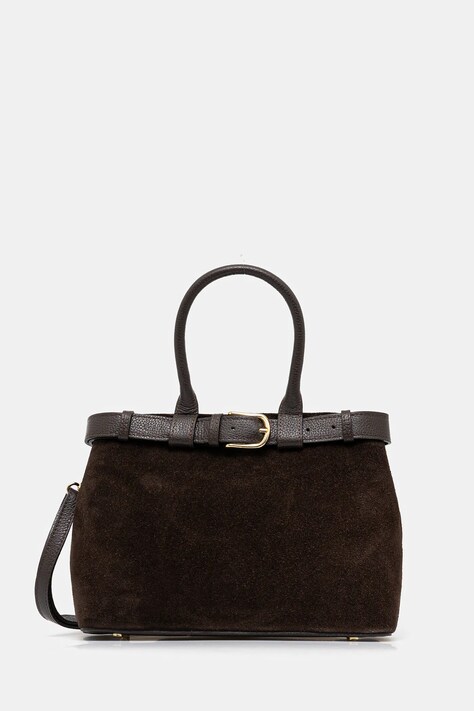 Answear.LAB torebka zamszowa kolor brązowy