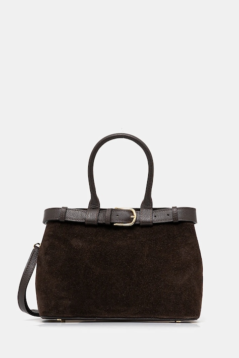 Answear.LAB torebka zamszowa kolor brązowy