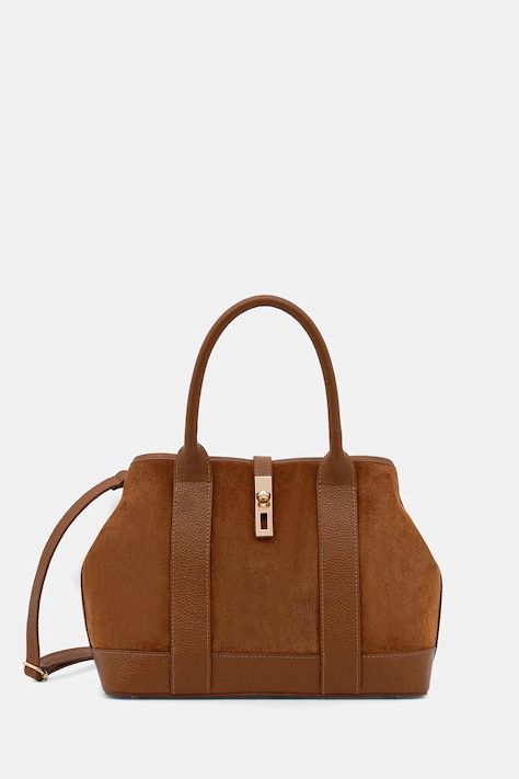 Answear.LAB torebka skórzana kolor brązowy