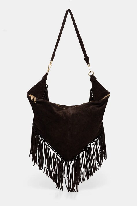 Answear.LAB torebka zamszowa kolor brązowy