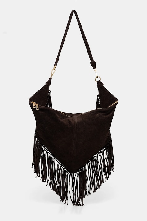 Answear.LAB torebka zamszowa kolor brązowy