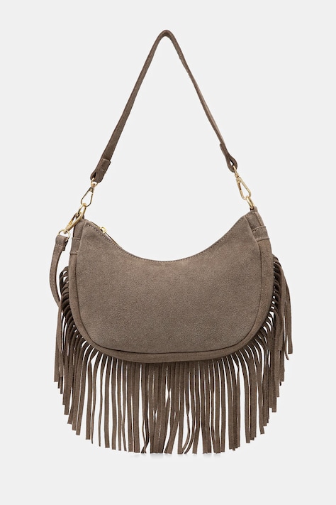 Answear.LAB torebka zamszowa kolor beżowy