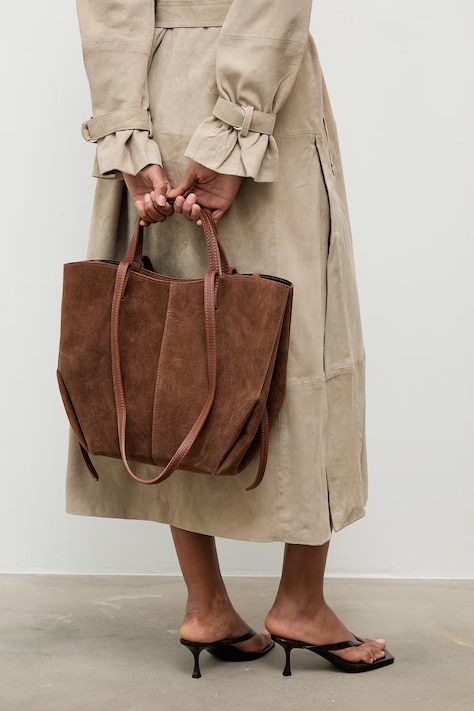 Answear.LAB torebka shopper damska skórzana brązowa