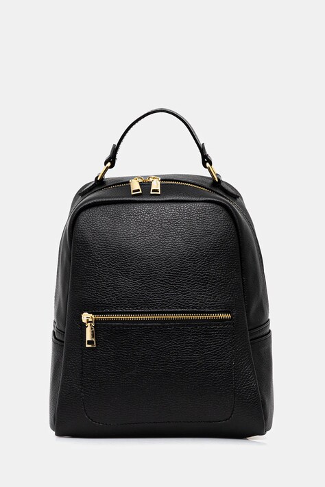 Answear.LAB plecak skórzany damski kolor czarny mały gładki