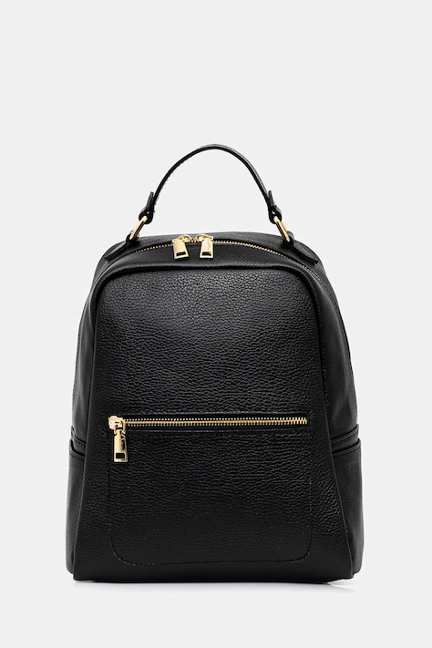 Answear.LAB plecak skórzany damski kolor czarny mały gładki